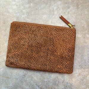 Madewell Leather Pouch Clutch – Dotted Calf Hair Edition, NWOT
